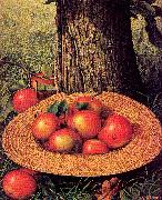 Prentice, Levi Wells Apples, Hat, and Tree Norge oil painting reproduction